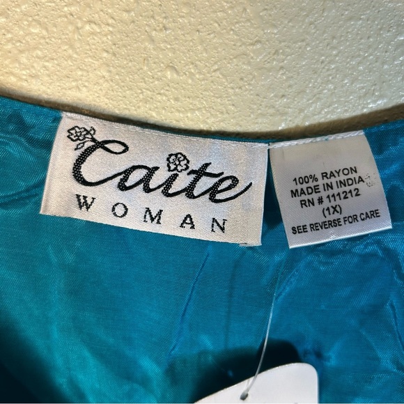 CAITE WOMAN Top Sleeveless Size 1X Blue Paisley Print Babydoll Fairy Whimsy NEW - Picture 3 of 11